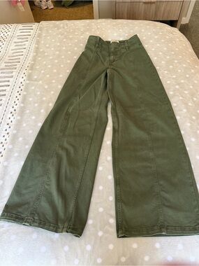 Free People Green Flare Pants